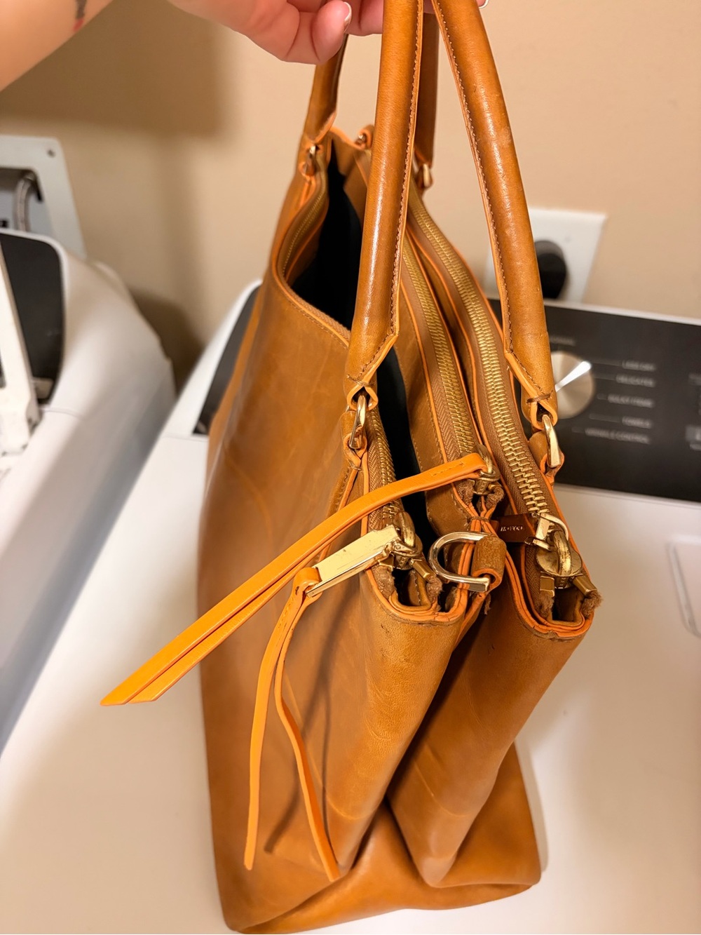 Coach Large Borough Edge Paint Leather Carryall Bag - A1493-30985 - Picture 9 of 10